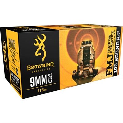 Buy Browning Ammo 9mm FMJ 115Gr 100rd value pack box Online