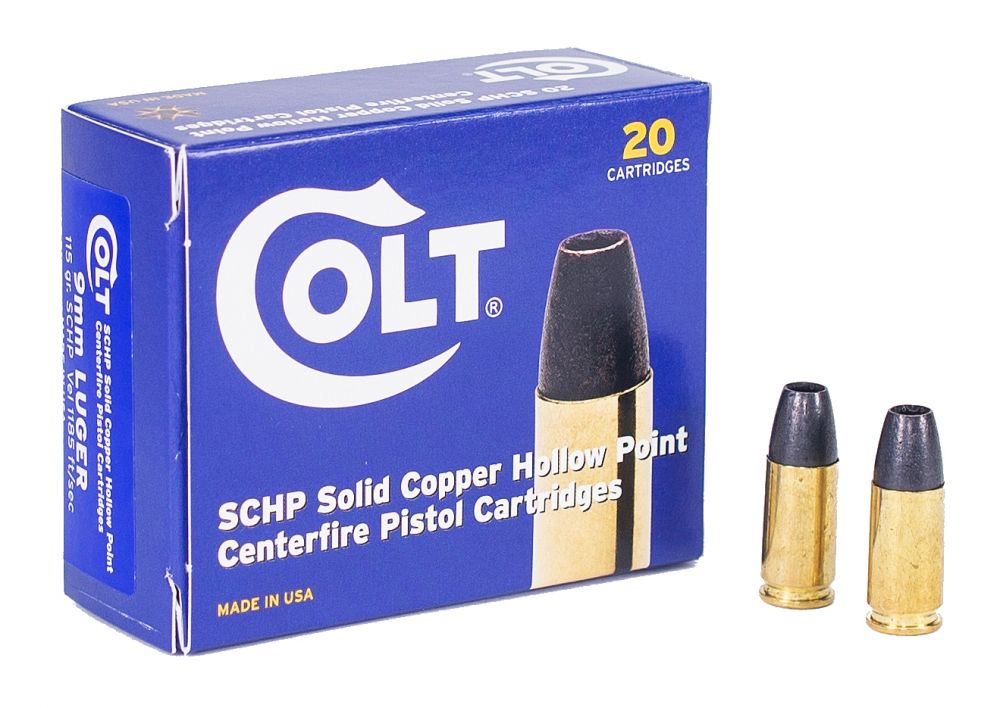 Buy COLT AMMO 9MM 115GR. Solid Copper Hollow Point 20 Online