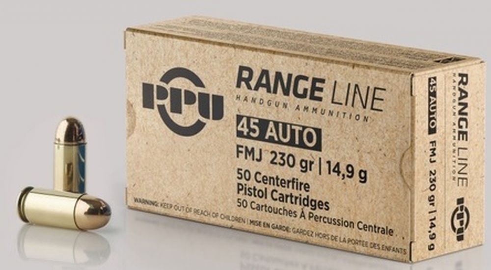 Buy PRVI Range 45acp 230gr FMJ 50ct Brass case Online